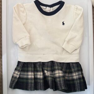 Polo by Ralph Lauren Kids Cream and Navy Plaid Dress